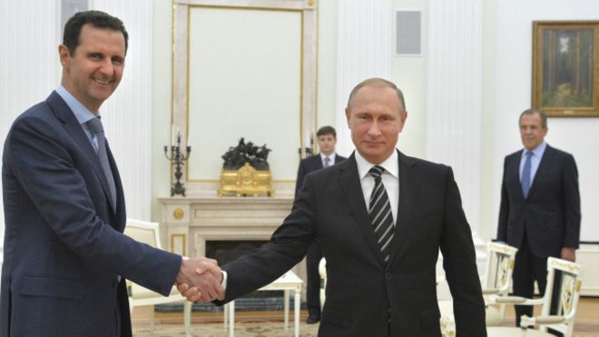 Madaxweynayaasha Asad iyo Puntin oo Ku Kulmay Ruushka