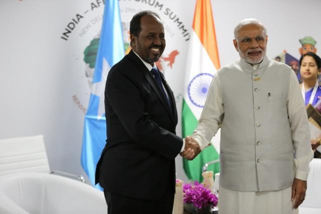 Madaxweyne Xasan Sheekh Iyo Ra’iisul Wasaaraha India Oo Ku Kulmay New Delhi