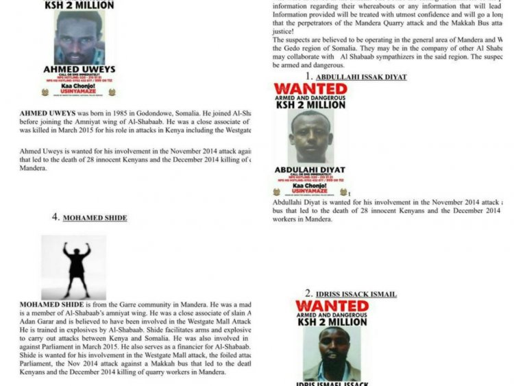 Kenya Oo Lacag Dul Dhigtay Madaxa Afar Ruux Oo Lala Xiriirinayo Al-shabaab