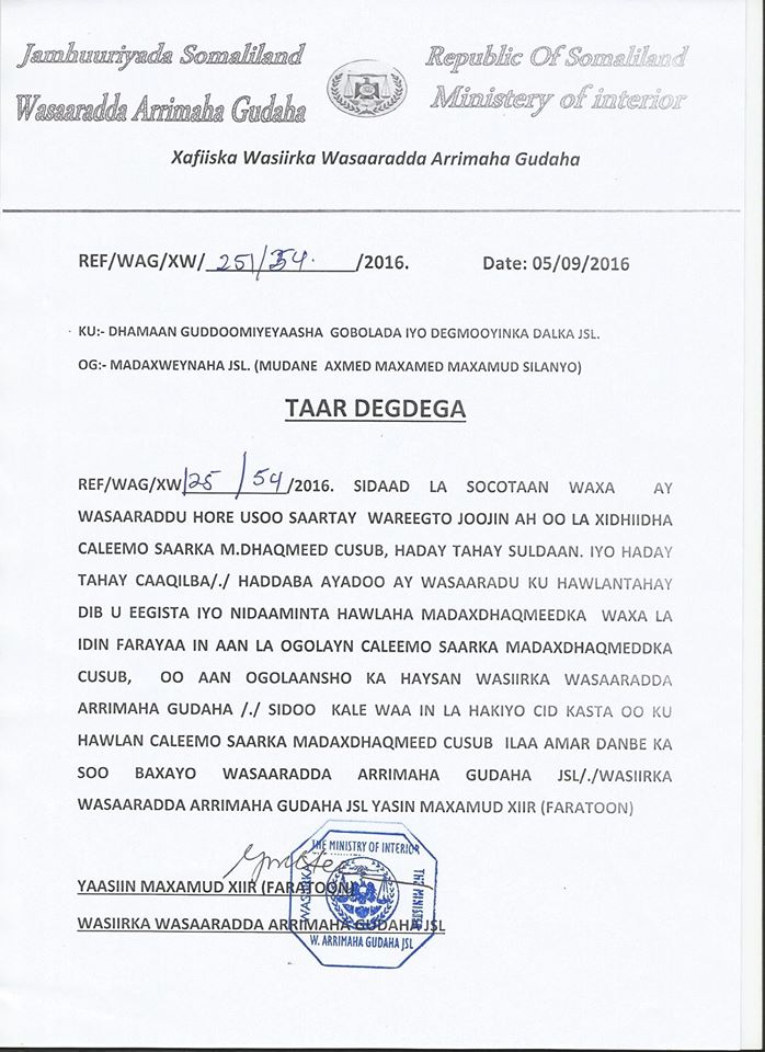 Somaliland oo Soo Saartay Wareegto Lagu Joojinayo Caleemo Saarka Madax Dhaqameedyada Cusub