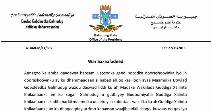 Galmudug Oo Dacwad U Gudbisay Guddiga Khilaafaadka